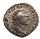 Denarius - Vespasianus (Pax: PON MAX TR P COS VI)