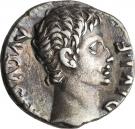 Denarius - Augustus (IMP X ACT; Lugdunum mint)