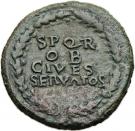 Sestertius - Vespasianus (SPQR OB CIVES SERVATOS; Rome mint)