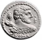 Denarius (Cornelia: Publius Cornelius Lentulus Marcellinus; ROMA / LENT•MAR•F)
