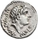 Denarius (Pomponia: Lucius Pomponius Molo; L•POMPON•MOLO / NVMA•POMPIL)