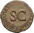 As - Augustus (PONTIF MAXIM TRIBVN POT XXXIIII SC; Rome mint)