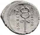 Denarius (Plaetoria: Marcus Plaetorius Cestianus; M•PLAETORI CEST•EX•S•C)
