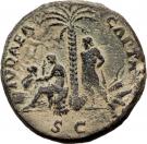 Sestertius - Vespasianus (IVDAEA CAPTA SC; Captive standing left; Rome mint)