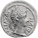 Denarius - Augustus (IMP X; Two soldiers; Lugdunum mint)
