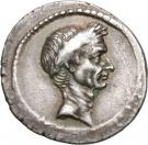 Denarius - Julius Caesar (L•FLAMINIVS IIII•VIR)