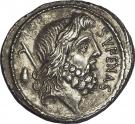 Denarius (Nonia: Marcus Nonius Sufenas; SVFENAS S•C / SEX•NONI PR•L•V•P•F)
