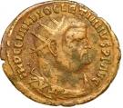 Radiate - Diocletianus (CONCORDIA MILITVM / IMP C C VAL DIOCLETIANVS P F AVG, Alexandria mint)