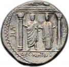 Denarius (Egnatia: Gaius Egnatius Maximus; MAXSVMVS / C•EGNATIVS•CN•F CN•N)