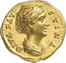 Aureus - Faustina (AVGVSTA; Honour Strike under Antoninus; Rome)