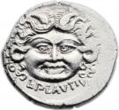 Denarius (Plautia: Lucius Plautius Plancus; L•PLAVTIVS / PLANCVS)