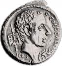 Denarius (Coelia: Gaius Coelius Caldus; C•COEL•CALDVS COS HIS / L•CALDVS VII•VIR•EPVL C•CALDVS I MP•A•X CALDVS•III•VIR)