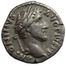 Denarius - Antoninus (Liberalitas: TR POT COS III)