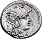 Denarius (Marcia: Manius Marcius; M MAR C ROMA)