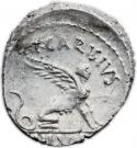 Denarius (Carisia: Titus Carisius; T•CARISIVS III•VIR)