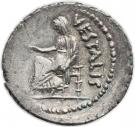 Denarius (Claudia: Gaius Claudius Vestalis; C•CLODIVS C•F / VESTALIS)