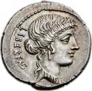 Denarius (Junia: Marcus Junius Brutus; LIBERTAS / BRVTVS)