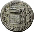 Sestertius - Nero (PACE P R TERRA MARIQ PARTA IANVM CLVSIT SC; Door right; Lugdunum mint)