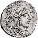 Denarius (Cornelia: Gneius Cornelius Sisenna; ROMA SISENA / CN•CORNEL•L•F)