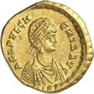 Tremissis - Pulcheria (Cross within wreath; Constantinopolis)