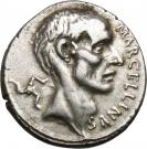 Denarius (Cornelia: Publius Cornelius Lentulus Marcellinus; MARCELLINVS / MARCELLVS COS•QVINQ)