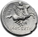 Denarius (Cossutia: Lucius Cossutius Sabula; SABVLA / L•COSSVTI•C•F)