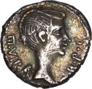 Quinarius - Fulvia (III•VIR R•P•C / ANTONI A XLI IMP; Lugdunum mint)