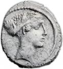 Denarius (Carisia: Titus Carisius; T•CARISIVS III•VIR)
