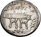 Denarius (Pompeia: Quintus Pompeius Rufus; Q•POMPEI•Q•F RVFVS COS / SVLLA•COS Q•POMPEI•RVF)