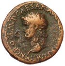 As - Nero (NERO CLAVD CAESAR AVG GER P M TR P IMP P; Head left / ARA PACIS SC; Lugdunum mint)