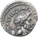 Denarius - Sextus Pompeius (PRÆF•CLAS•ET•ORÆ•MARIT•EX•S•C; Catanean brothers)