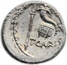 Denarius (Carisia: Titus Carisius; ROMA / T•CARISI)