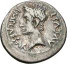 Denarius - Augustus (P CARISIVS LEG PRO PR EMERITA; Emerita Augusta)