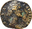 Sestertius - Faustina I (DIVA FAVSTINA / AVGVSTA, Vesta with palladium and sceptre)