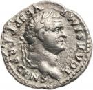 Quinarius - Titus (VICTORIA AVGVSTI; Victory standing; Strike under Vespasianus; Rome mint)