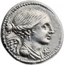 Denarius (Valeria: Lucius Valerius Flaccus; L•VALERI FLACCI)