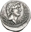 Denarius - Marcus Antonius (M•ANT•IMP•AVG•III•VIR•R•P•C•M•NERVA•PROQ•P / L•ANTONIVS COS)