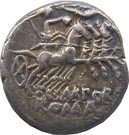 Denarius (Porcia: Marcus Porcius Laeca; LAECA / M•PORC ROMA)