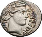 Denarius (Scribonia: Lucius Scribonius Libo; BON•EVENT LIBO / PVTEAL SCRIBON)