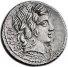 Denarius (Fonteia: Manius Fonteius; MN•FONTEI C•F)