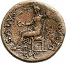 Sestertius - Titus (SALVS AVGVSTA SC; Strike under Vespasianus; Lugdunum mint)
