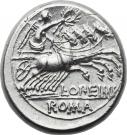 Denarius (Opimia: Lucius Opimius; L•OPEIMI ROMA)