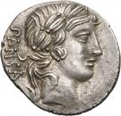 Denarius (Vibia: Gaius Vibius Pansa; PANSA / C•VIBIVS•C•F; quadriga right)