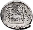 Denarius (Coelia: Gaius Coelius Caldus; C•COEL•CALDVS COS HIS / L•CALDVS VII•VIR•EPVL C•CALDVS I MP•A•X CALDVS•III•VIR)