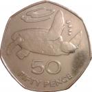 50 Pence - Elizabeth II (2nd portrait; large type)