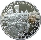 50 Pence - Elizabeth II (Golden Wedding; Silver Proof Issue)