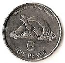 5 Pence - Elizabeth II (3rd portrait; small type)