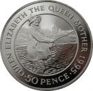 50 Pence - Elizabeth II (Queen Mother; Silver Proof Issue)