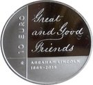 10 Euro (150th Anniversary of the Death of Abraham Lincoln)