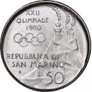 50 Lire (Downhill skier)